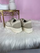 Sweet Cream Crotchet Velcro Platform Sneaker